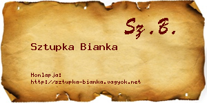 Sztupka Bianka névjegykártya